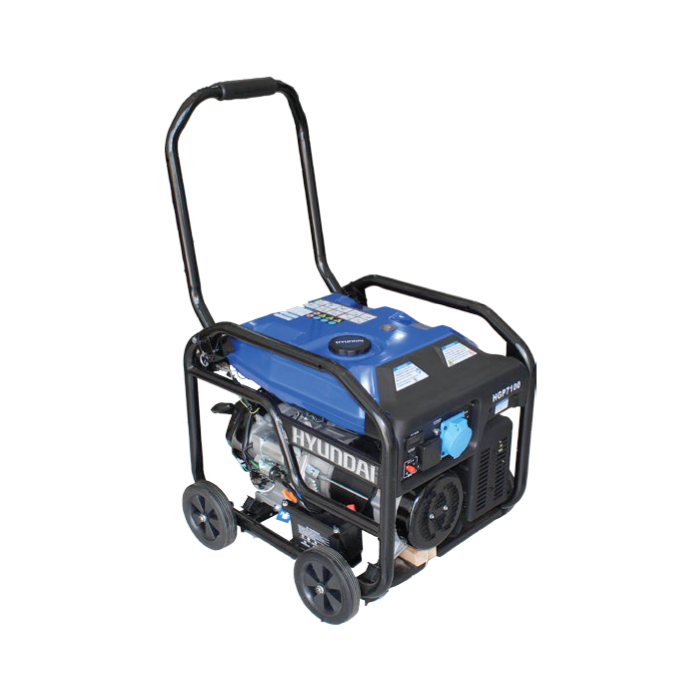 Hyundai Gasoline Generator( 5.5 KW ) - Manual Start - 2 Outlets/60Hz - Air-Cooled 4 Stroke OHV Single Cylinder - Lithium Battery - Recoil & Electric Start Hyundai Gasoline Generator( 5.5 KW ) - Manual Start - 2 Outlets/60Hz - Air-Cooled 4 Stroke OHV Single Cylinder - Lithium Battery - Recoil & Electric Start