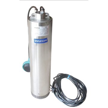 هيونداي مضخة غاطسة للمياه العذبة SS 1 حصان &times; 1.25 بوصة - أقصى رأس 48 مترًا، أقصى تدفق 100 لتر/دقيقة، IP68، الفئة F، /60 هرتز - HWP020