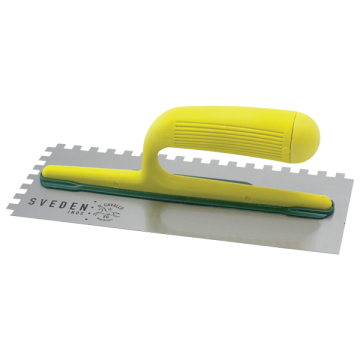 Sveden Teeth Plastering Trowel with Nylon Handle - 12 x 28 cm Blade Size, 12 x 12 Teeth