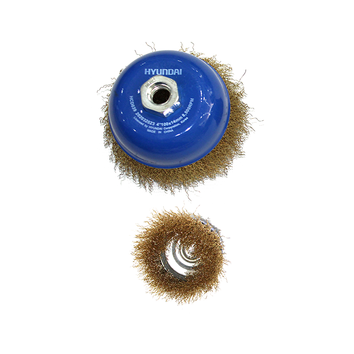 Hyundai Brass Twisted Cup Brush - 4" * 14mm - HCD039 Hyundai Brass Twisted Cup Brush - 4" * 14mm - HCD039